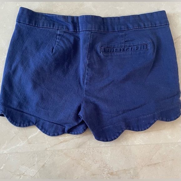 Blue Rain Women's Scallop Hem Shorts Mid Rise Chino Royal Blue Size medium - Picture 2 of 6